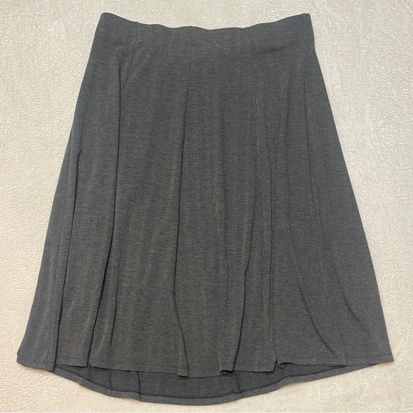 Land's End Gray Tweed Pull on A Line Midi Skirt Career Academia Womens Plus 24W - Picture 1 of 6